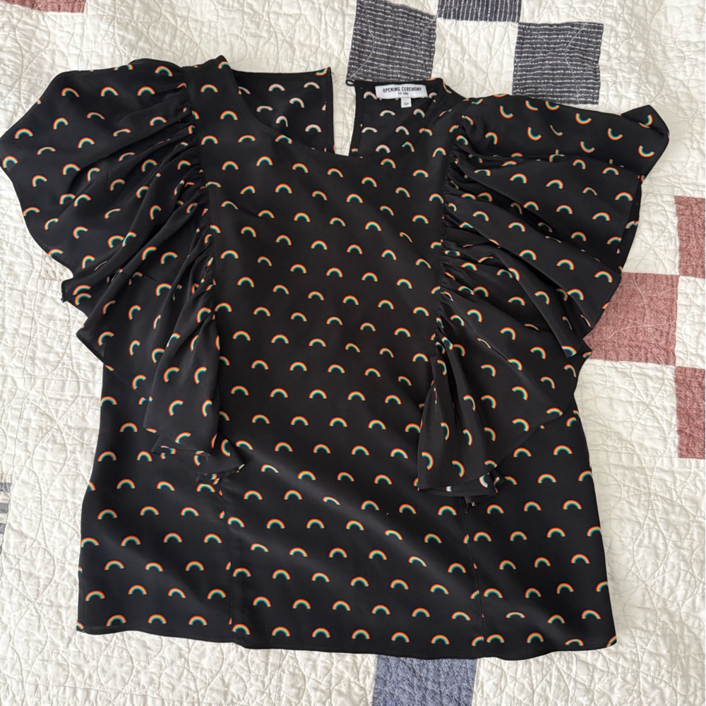 Opening Ceremony Rainbow print blouse